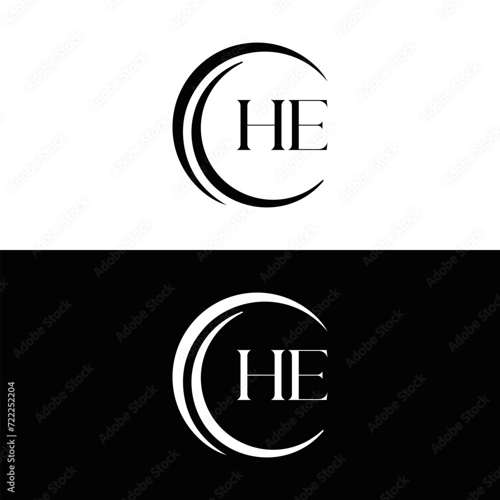 HE logo. H E design. White HE letter. HE, H E letter logo SET design. Initial letter HE linked circle uppercase monogram logo. H E letter logo SET vector design. HE letter logo design five HE logo. H E design. White HE letter. HE, H E letter logo SET design. Initial letter HE linked circle uppercase monogram logo. H E letter logo SET vector design. HE letter logo design five