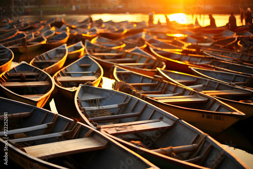 Wooden boats on the shore o...