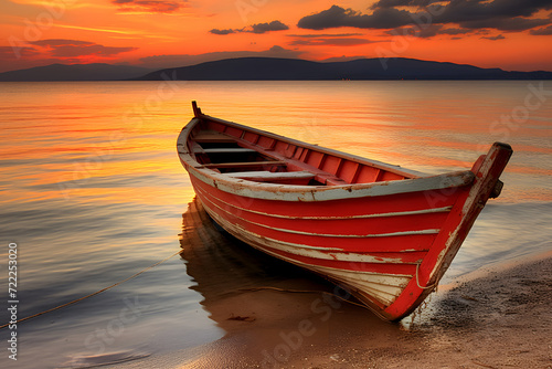 Wooden boats on the shore o...