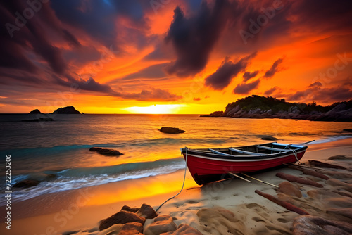Wooden boats on the shore o...