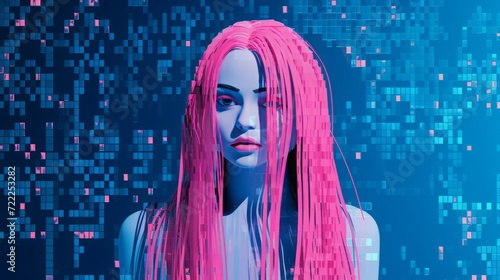 cyborg girl in pink shades.