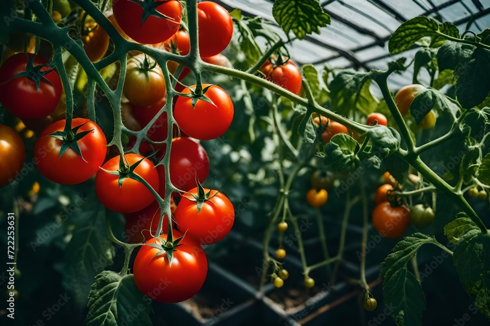 tomatoes in a greenhouse