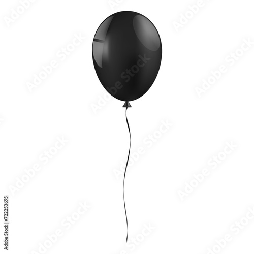 Black Balloon. Balloons for Party, Birthday, Celebration or Anniversary. Vector Illustration.