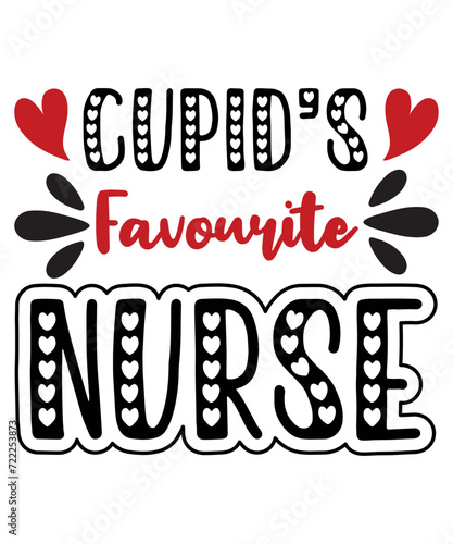 Cupid's Favorite Nurse ER RN CNA Nursing Valentine's Day T-Shirt

