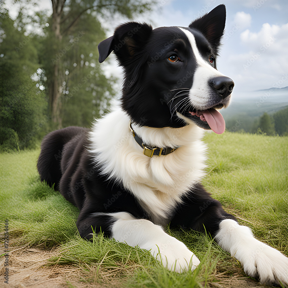 black and white dog black and white dog