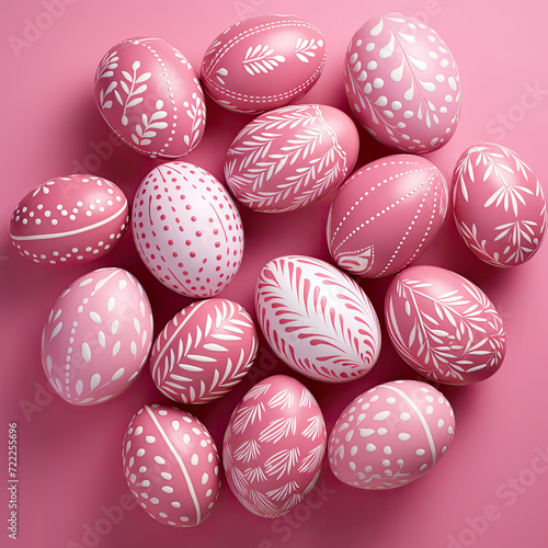 Pile of Pink and White Eggs on Pink Surface