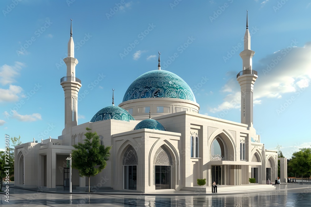 Mosque building. Ramadan Kareem.
