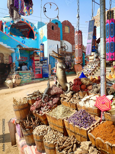Visiting the picturesque colorful houses of the Nubian people in Egypt