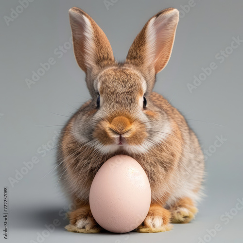 Rabbit Holding an Egg in Its Mouth.