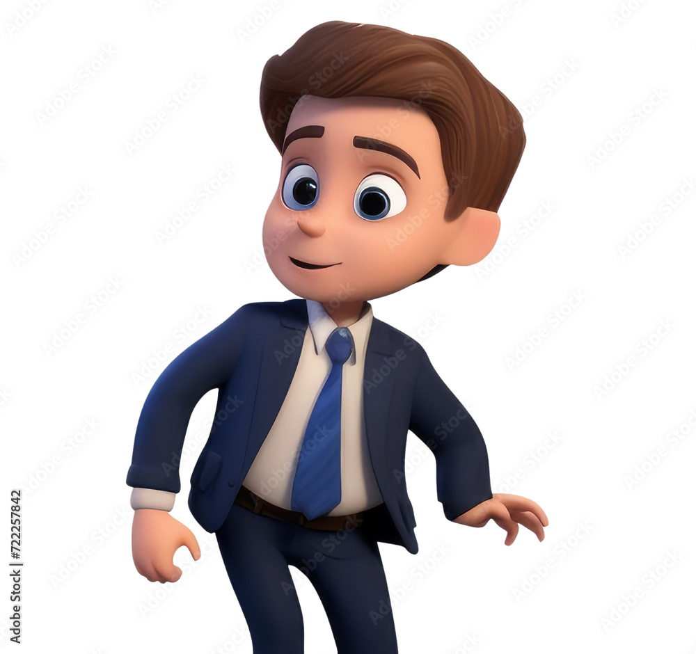 Young business man in business suit on isolated white background. 3D illustration Young business man in business suit on isolated white background. 3D illustration