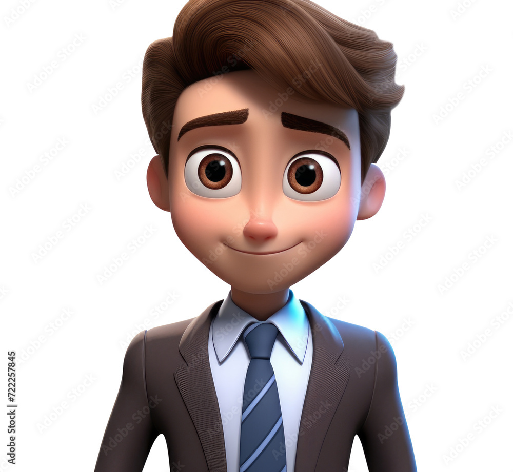 Young business man in business suit on isolated white background. 3D illustration Young business man in business suit on isolated white background. 3D illustration