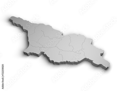 3d Georgia map illustration white background isolate