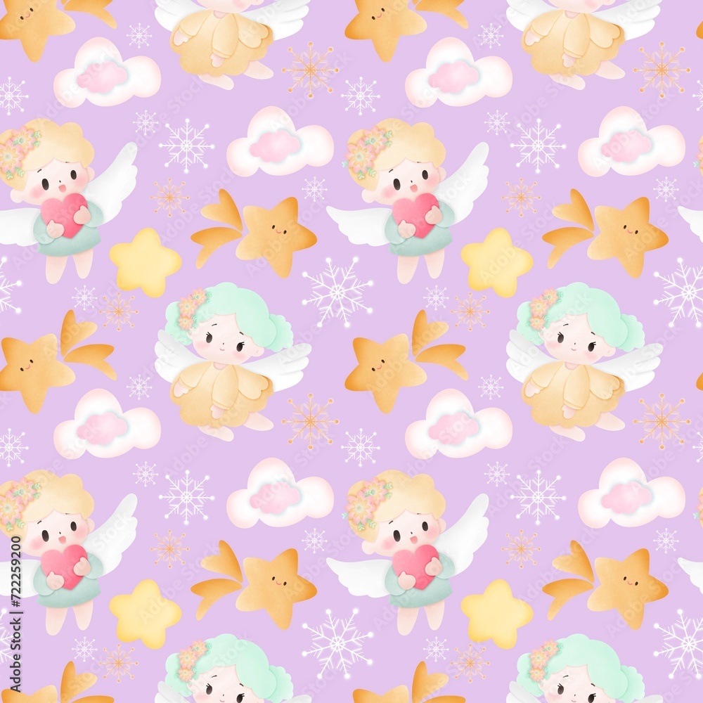 Little cupid love valentine seamless pattern Little cupid love valentine seamless pattern