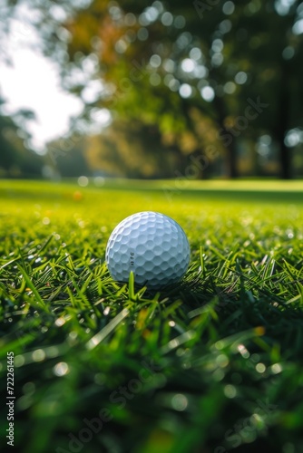 Golf ball on golf course
