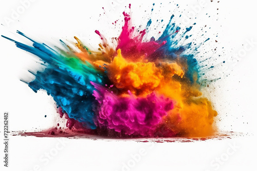 Fototapeta Naklejka Na Ścianę i Meble -  Vibrant holi paint explosion with rainbow colors
