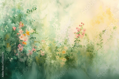 An aquarelle reverie capturing the essence of renewal in spring