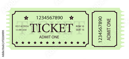 Ticket for movies, festival, cinema, theatre, circus and other events. 