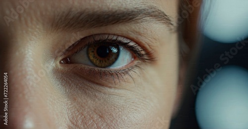 Gaze intimately into the beauty of an eye in this close-up shot- photo
