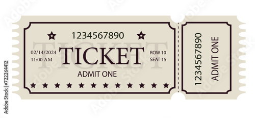 Ticket for movies, festival, cinema, theatre, circus and other events. 