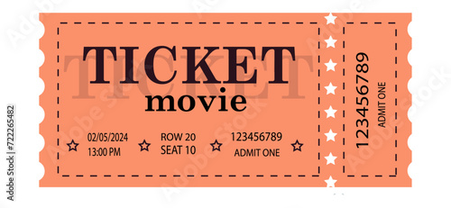 Ticket for movies, festival, cinema, theatre, circus and other events. 