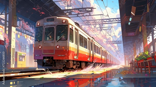 A train running