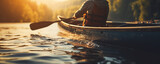 Golden Hour Canoeing: A Serene Journey Through Water and Light