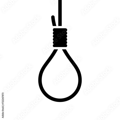 Suicide hang rope icon on white background
