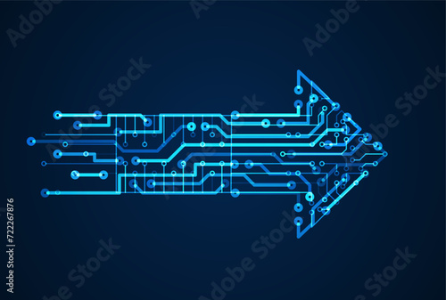 Abstract arrow direction. Technology background