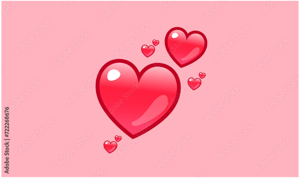 Creative heart shape, pink heart on a pink background
