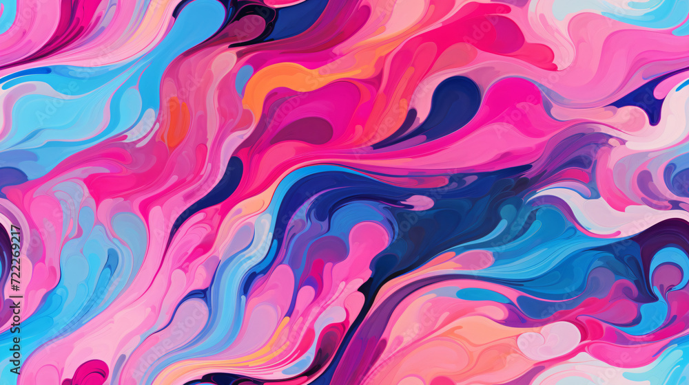 A lively and expressive abstract visual featuring a dance of swirling paint in pastel shades.