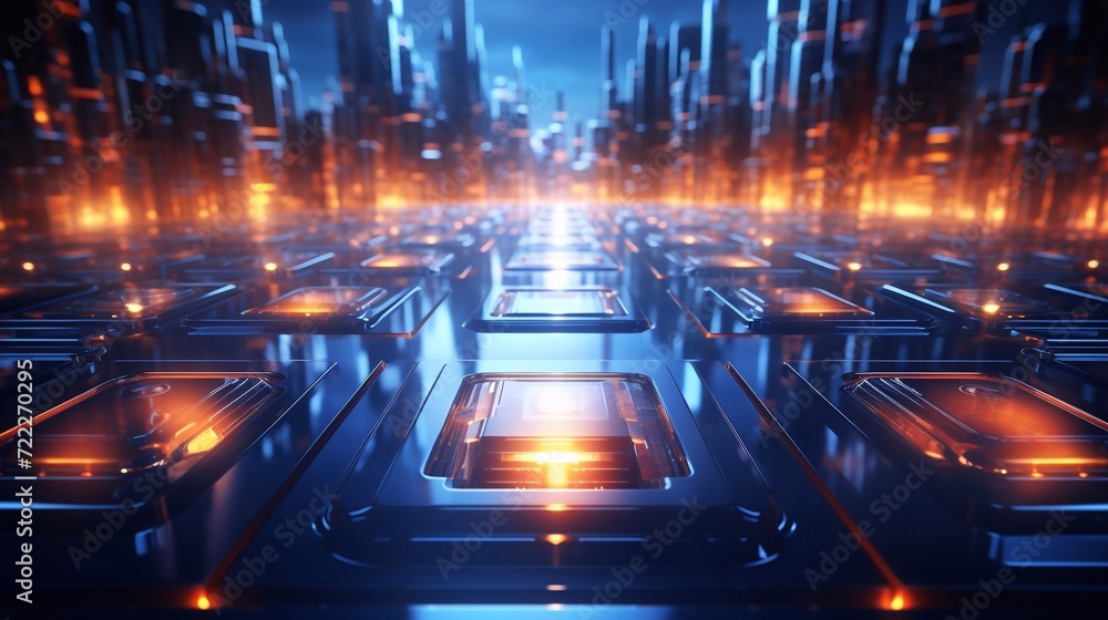 3d rendering abstract 3D shapes and a holographic touch futuristic environment. Technology industry neon background 3d rendering abstract 3D shapes and a holographic touch futuristic environment. Technology industry neon background