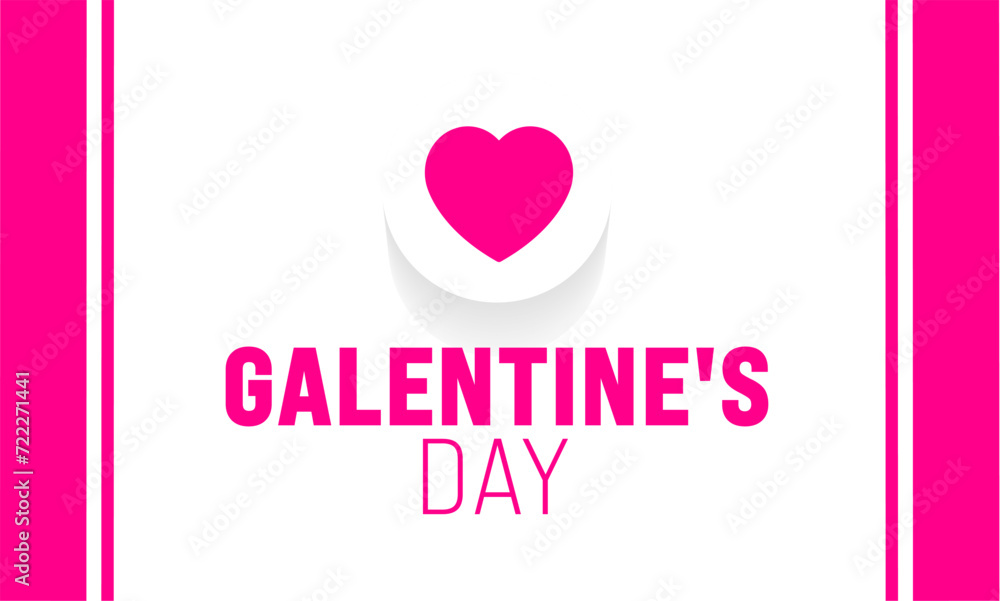 February is Galentine's Day background template. Holiday concept. use to background, banner, placard, card, and poster design template with text inscription and standard color. vector illustration.