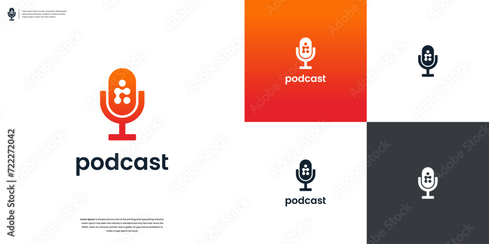Podcast icons logo design vector Podcast icons logo design vector