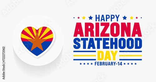 February is Arizona Statehood Day background template. Holiday concept. use to background, banner, placard, card, and poster design template with text inscription and standard color. vector