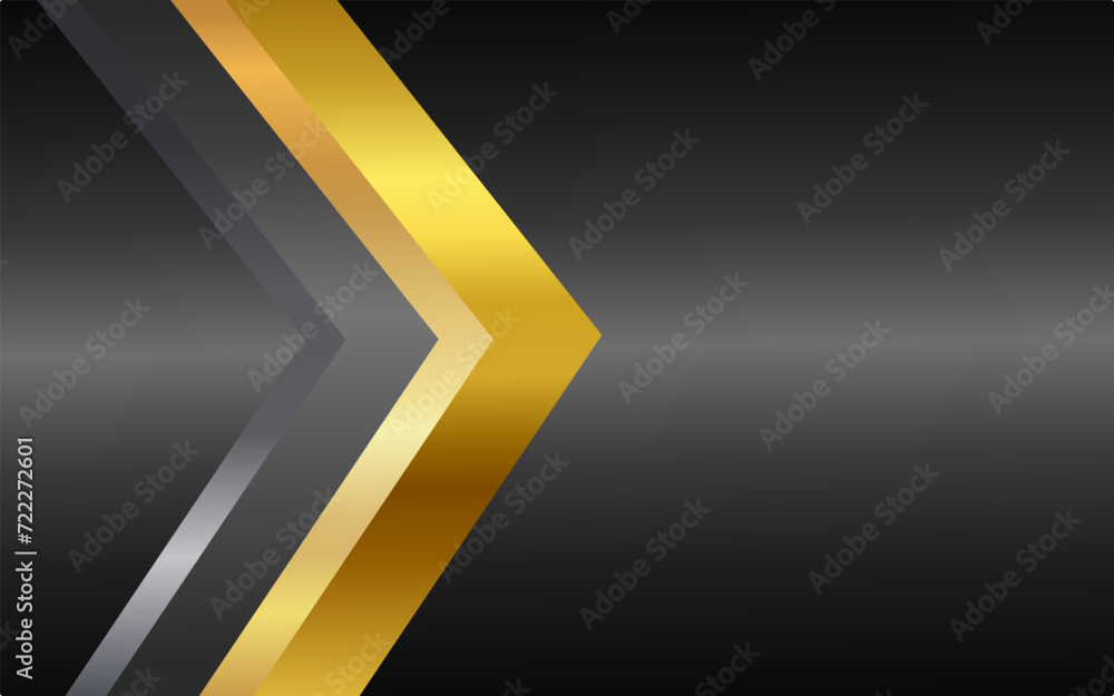 Abstract background gold geometric arrow direction on black with blank space. Design modern futuristic background vector illustration Abstract background gold geometric arrow direction on black with blank space. Design modern futuristic background vector illustration