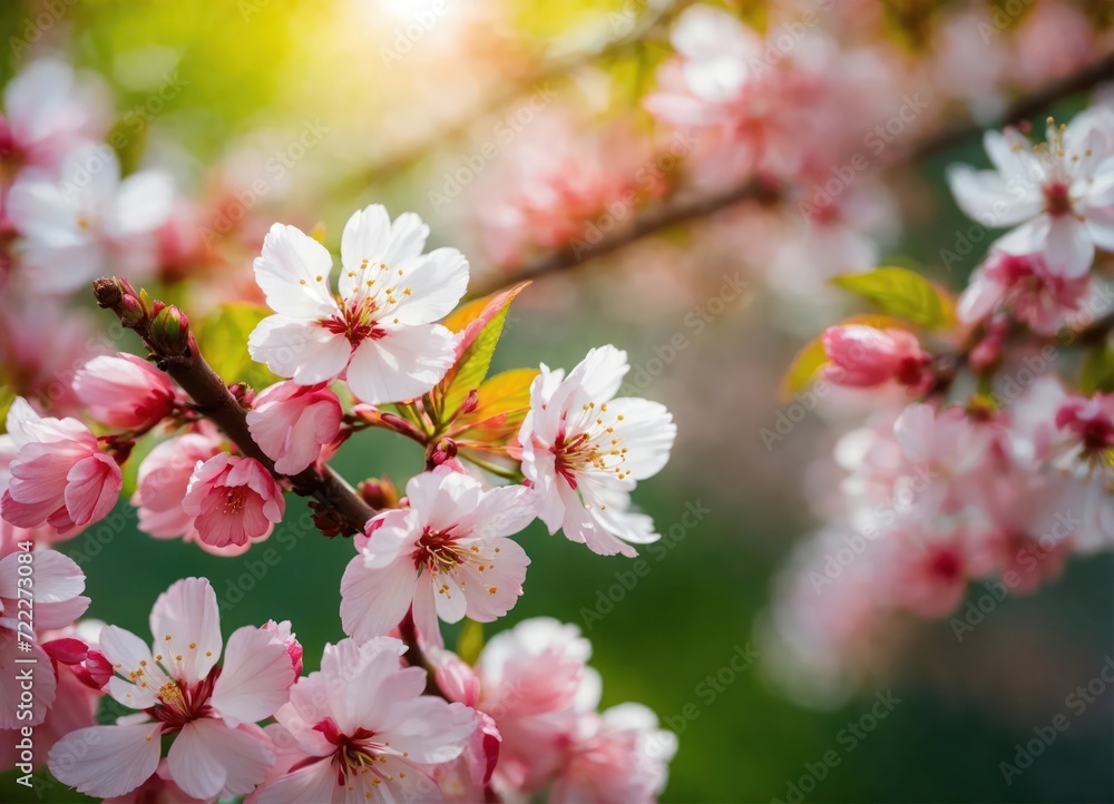 Close-up of a cherry blossom against a soft blurred natural background