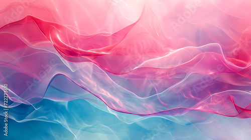 bright blue, white and red abstract background, in the style of realistic landscapes with soft edges, neon color palette, light red and dark navy, soft and rounded forms, abstraction-création, layered