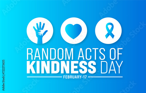 February is Random Acts of Kindness Day background template. Holiday concept. use to background, banner, placard, card, and poster design template with text inscription and standard color. vector 