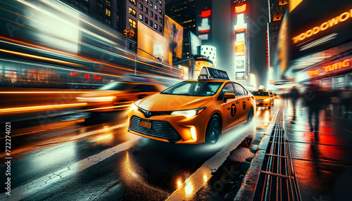 Vászonkép Yellow taxi cabs in New York city