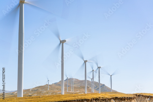 Windmills converting wind energy into electricity