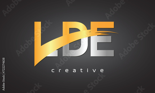 LDE Creative letter logo Desing with cutted photo