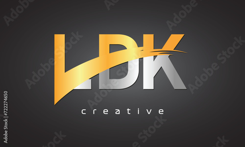LDK Creative letter logo Desing with cutted
