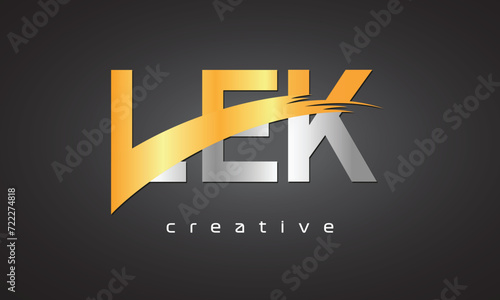 LEK Creative letter logo Desing with cutted