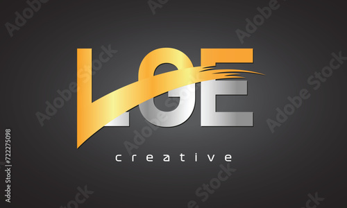 LGE Creative letter logo Desing with cutted photo