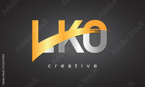 LKO Creative letter logo Desing with cutted