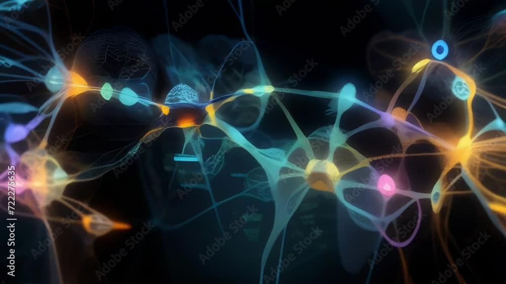 Abstract neuron cells building a neural network Abstract neuron cells building a neural network