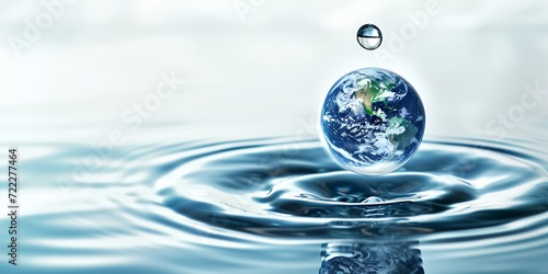 World water day  planet Earth as drop of precious water