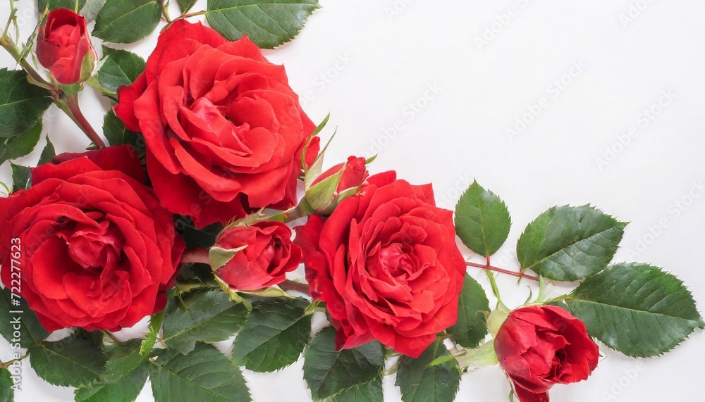 Red roses on white background, valentine's day concept. Red roses on white background, valentine's day concept.