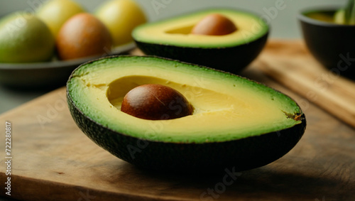 avocado on a wooden table