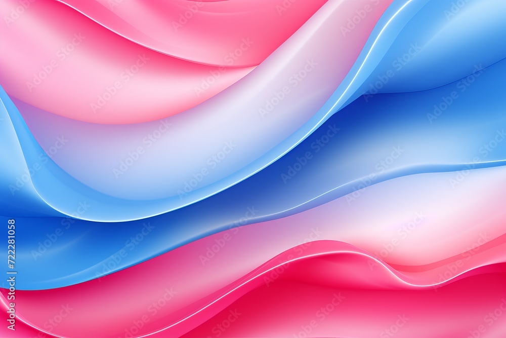 Fototapeta premium Gradient blue and light pink mother of pearl background with flowing liquid and bubbles illustration